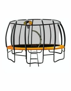 Kahuna Trampoline 14ft with Basketball set - Orange