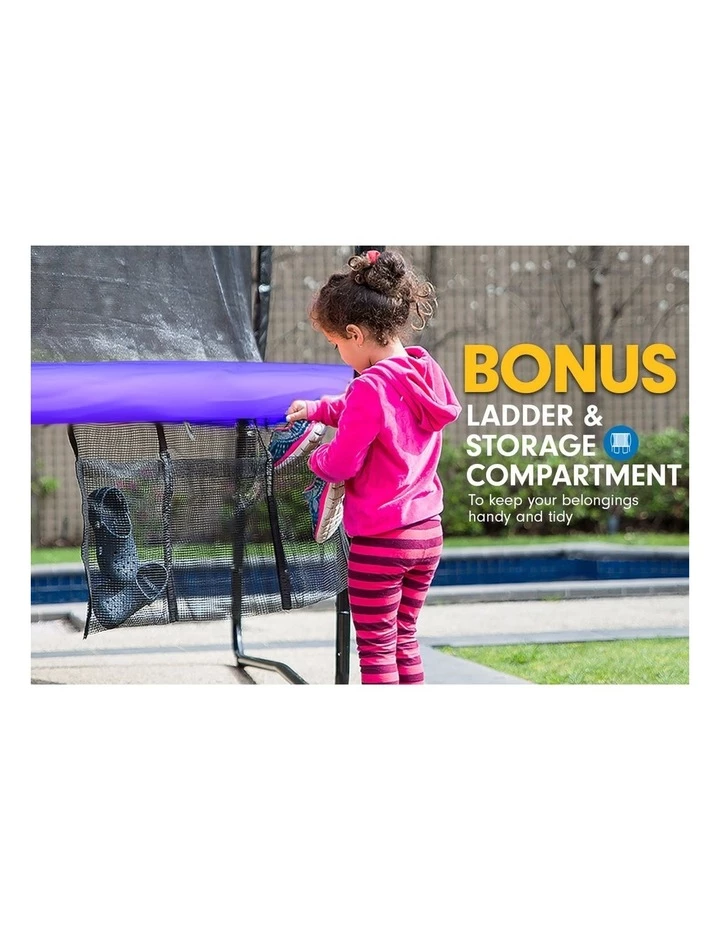 Kahuna 14ft Trampoline Free Safety Net Spring Pad Cover Mat Roof Basketball Set Purple 4 Kahuna 14ft Trampoline Free Safety Net Spring Pad Cover Mat Roof Basketball Set Purple - Image 4