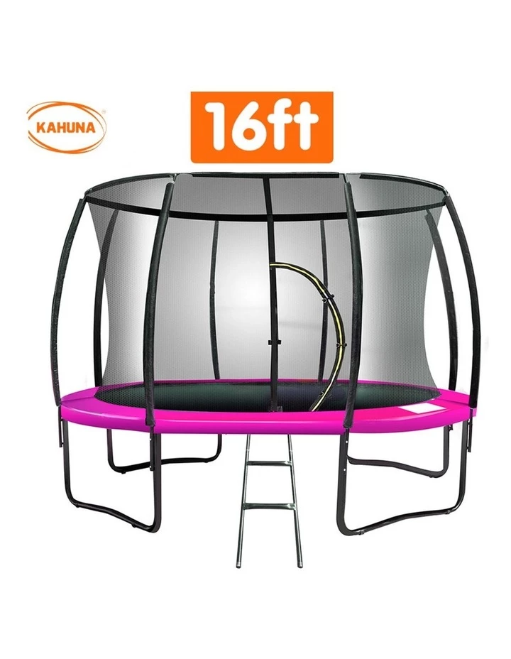 Kahuna 16ft Trampoline Free Safety Net Spring Pad Mat Ladder - Pink 2 Kahuna 16ft Trampoline Free Safety Net Spring Pad Mat Ladder - Pink - Image 2