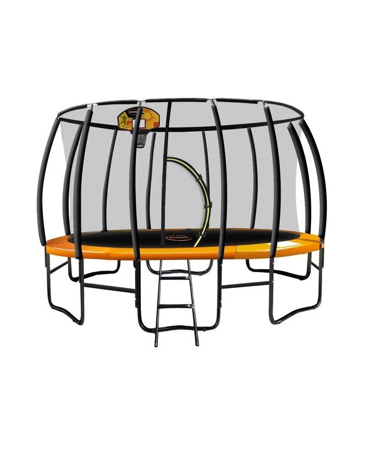 Kahuna Trampoline 12ft with Basketball set - Orange 1 Kahuna Trampoline 12ft with Basketball set - Orange