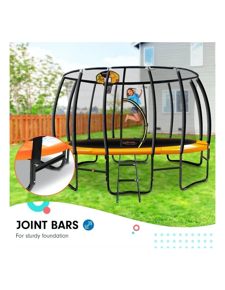 Kahuna Trampoline 12ft with Basketball set - Orange 2 Kahuna Trampoline 12ft with Basketball set - Orange - Image 2