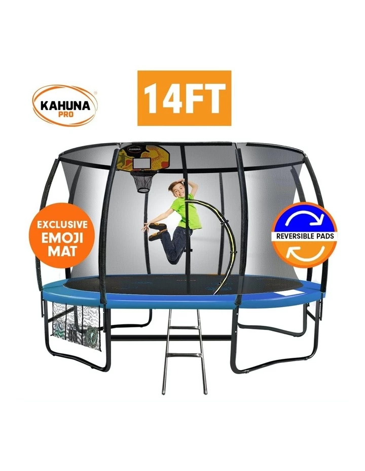Kahuna Trampoline Pro 14ft - Reversible pad, Emoji Mat, Basketball Set 2 Kahuna Trampoline Pro 14ft - Reversible pad, Emoji Mat, Basketball Set - Image 2