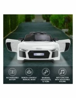 Klika R8 Spyder Audi Kids Electric Ride On Car White -Lifespan Kids shop 869501620 6 720x928