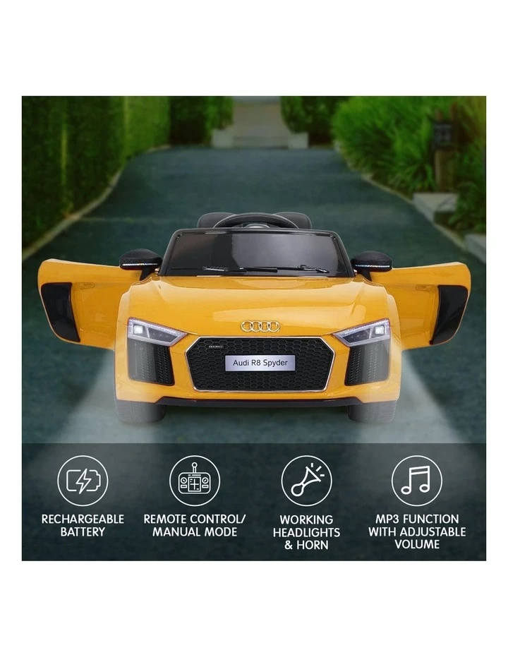 Klika R8 Spyder Audi Kids Electric Ride On Car Yellow 6 Klika R8 Spyder Audi Kids Electric Ride On Car Yellow - Image 6
