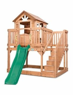 Lifespan Kids Backyard Discovery Scenic Heights Cubby House With 1.8m Slide