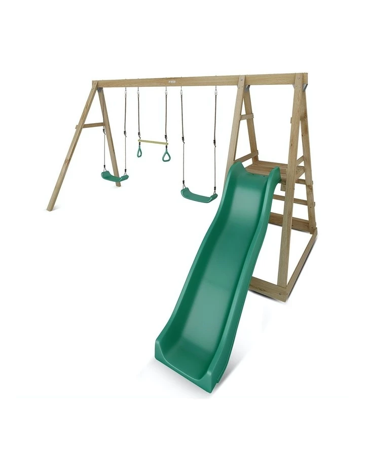 Lifespan Kids Winston 3-Station Timber Swing Set With Slide 2 Lifespan Kids Winston 3-Station Timber Swing Set With Slide - Image 2